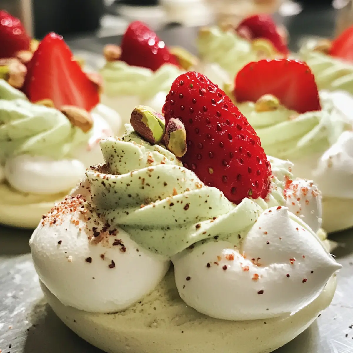 Delicious Pistachio Cream Meringue Nests for Effortless Elegance
