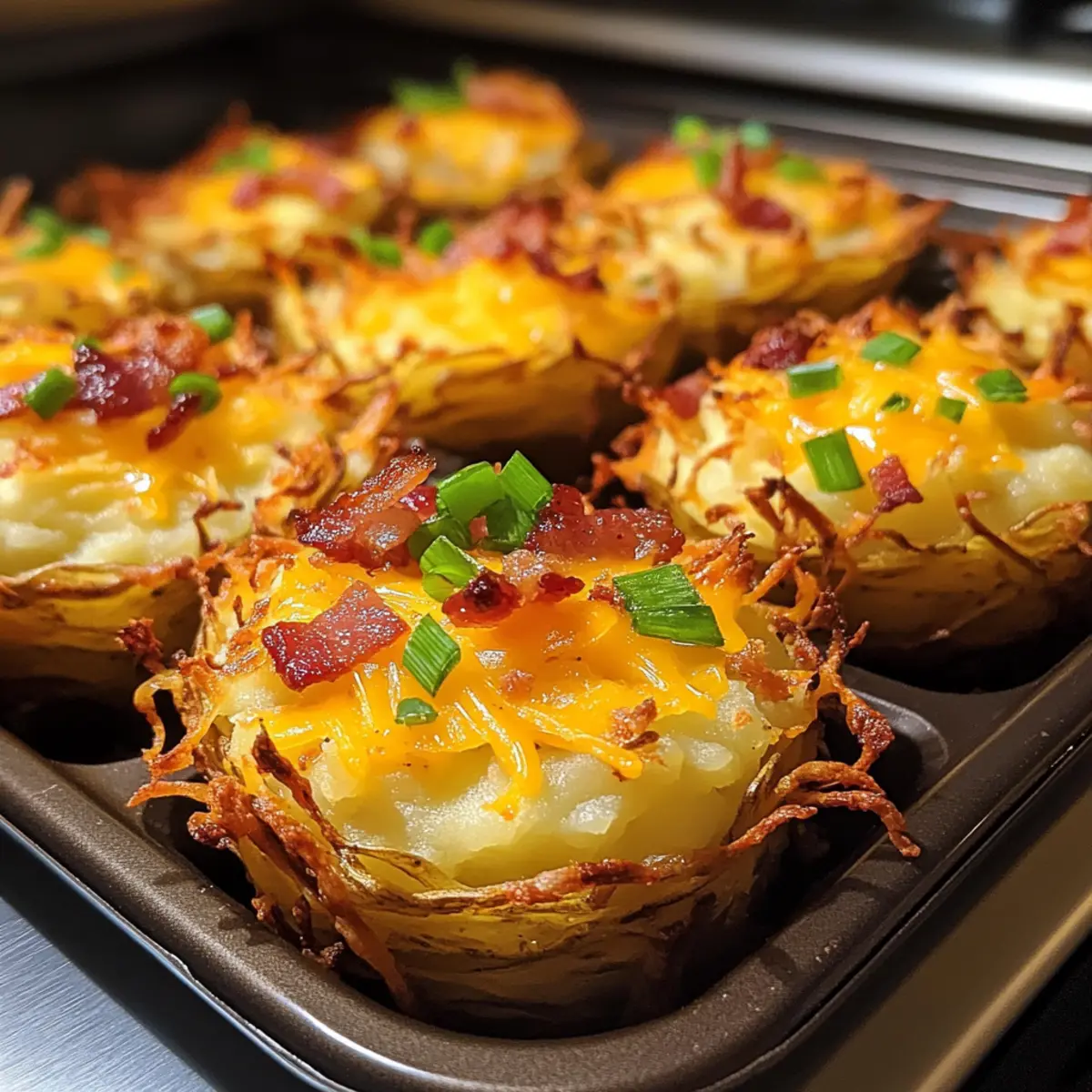 Stuffed Mashed Potato Nests