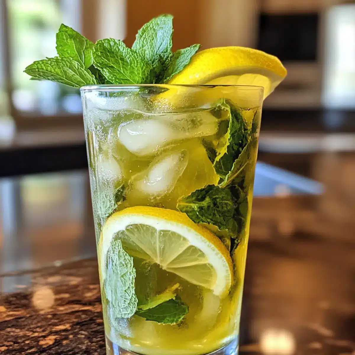 Refreshing Mint Lemon Verbena Iced Tea for Hot Summer Days