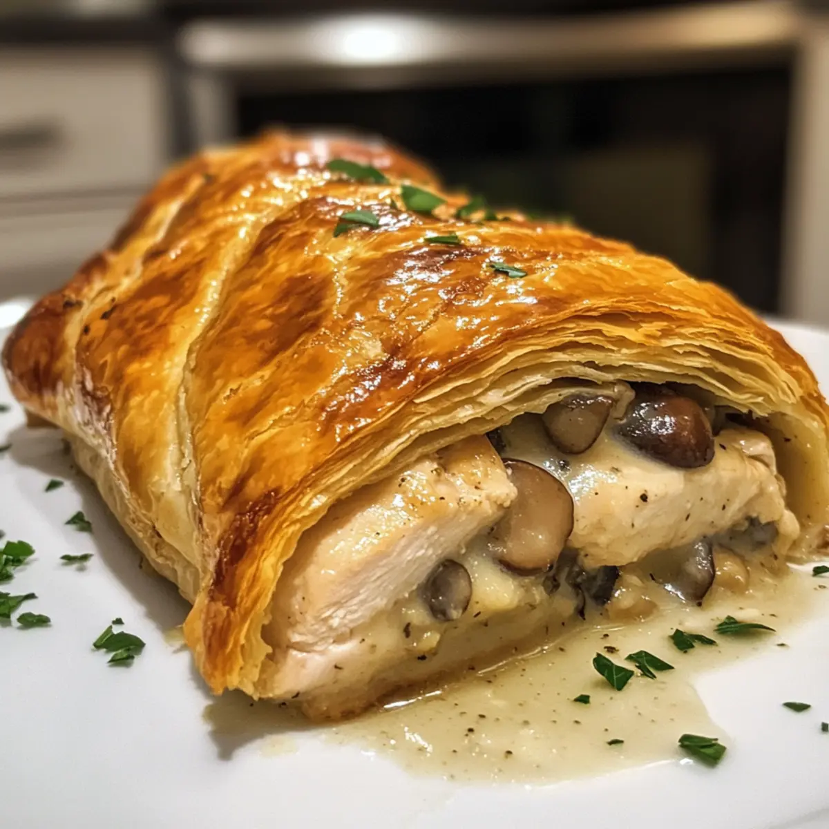 Melt-in-Your-Mouth Chicken Wellington with Dijon Sauce