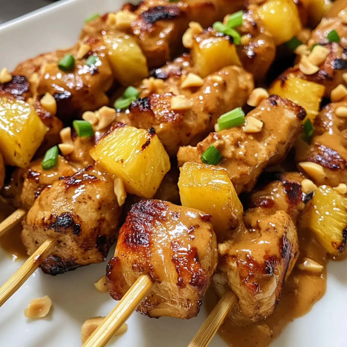 Thai Pineapple Peanut Satay Chicken for Easy Summer Grilling
