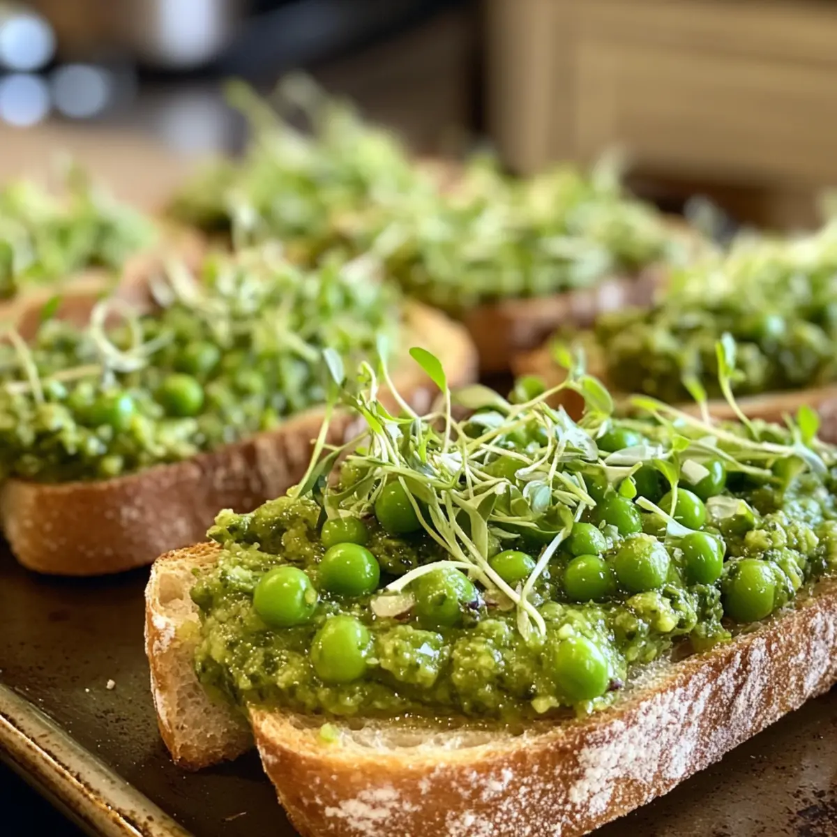 Pea Bruschetta